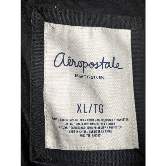 Aeropostale Black Qulted Cotton Blenad Vest Full zipper snaps Men's sz XL - Picture 8 of 10